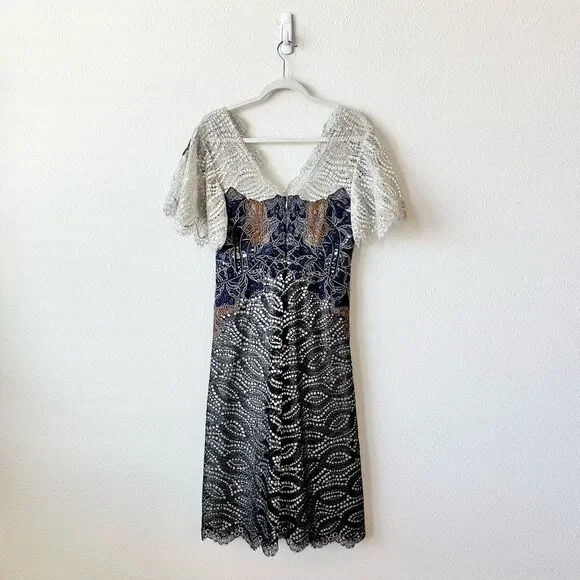 maternity lace overlay dress PinkBlush Navy Lace Overlay Maternity Maxi Dress main image 1
